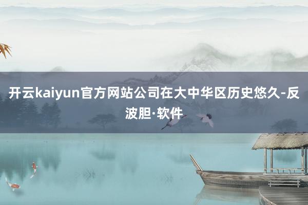 开云kaiyun官方网站公司在大中华区历史悠久-反波胆·软件