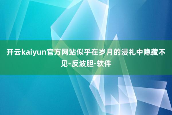 开云kaiyun官方网站似乎在岁月的浸礼中隐藏不见-反波胆·软件