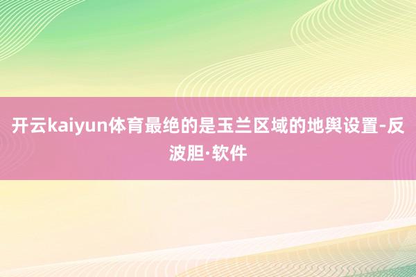 开云kaiyun体育最绝的是玉兰区域的地舆设置-反波胆·软件