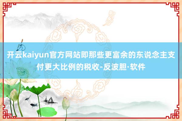 开云kaiyun官方网站即那些更富余的东说念主支付更大比例的税收-反波胆·软件