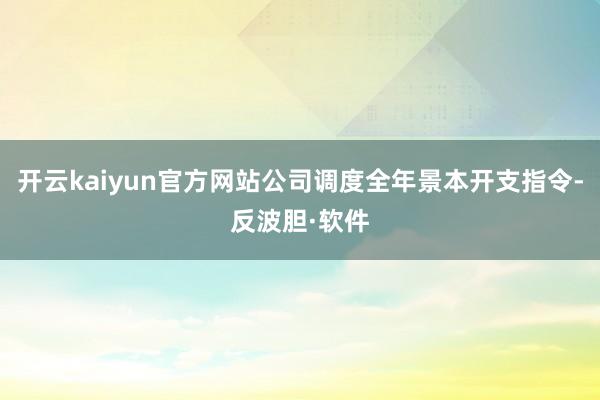 开云kaiyun官方网站公司调度全年景本开支指令-反波胆·软件
