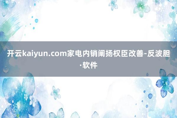 开云kaiyun.com家电内销阐扬权臣改善-反波胆·软件