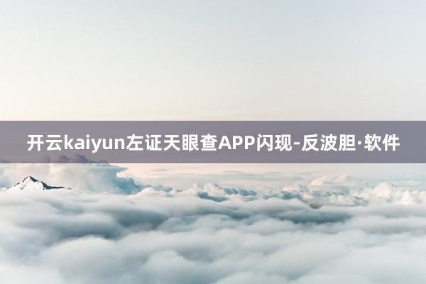 开云kaiyun左证天眼查APP闪现-反波胆·软件