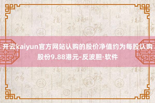 开云kaiyun官方网站认购的股价净值约为每股认购股份9.88港元-反波胆·软件