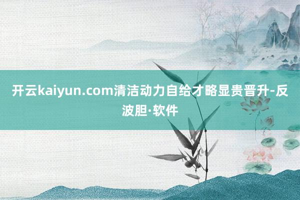 开云kaiyun.com清洁动力自给才略显贵晋升-反波胆·软件