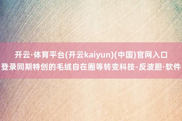 开云·体育平台(开云kaiyun)(中国)官网入口登录同期特创的毛绒自在圈等转变科技-反波胆·软件