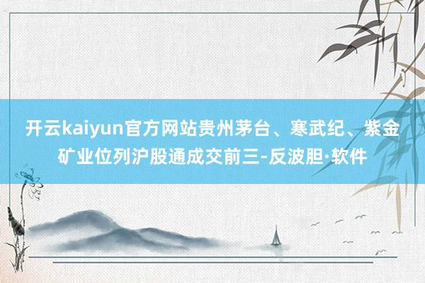 开云kaiyun官方网站　　贵州茅台、寒武纪、紫金矿业位列沪股通成交前三-反波胆·软件