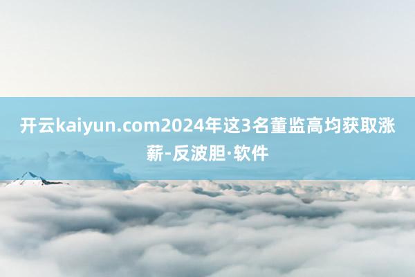 开云kaiyun.com2024年这3名董监高均获取涨薪-反波胆·软件