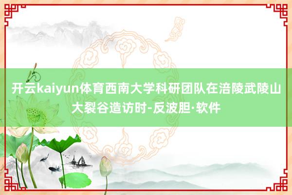 开云kaiyun体育西南大学科研团队在涪陵武陵山大裂谷造访时-反波胆·软件