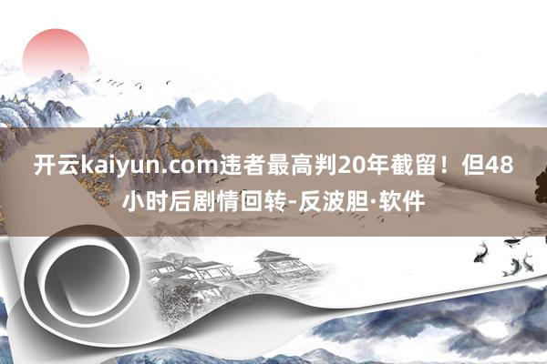 开云kaiyun.com违者最高判20年截留！但48小时后剧情回转-反波胆·软件