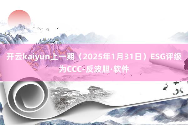开云kaiyun上一期（2025年1月31日）ESG评级为CCC-反波胆·软件