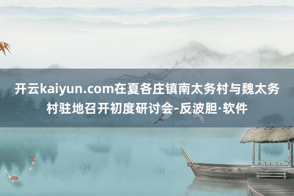 开云kaiyun.com在夏各庄镇南太务村与魏太务村驻地召开初度研讨会-反波胆·软件