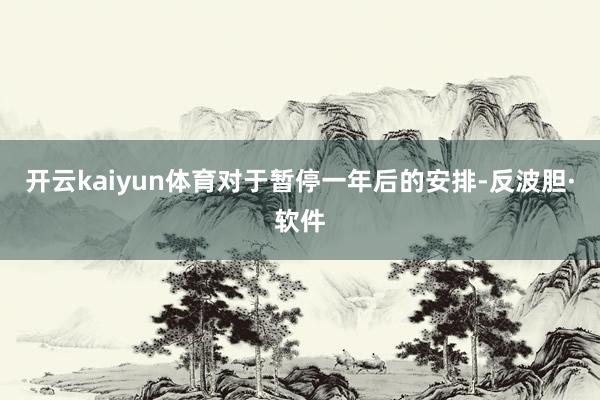 开云kaiyun体育对于暂停一年后的安排-反波胆·软件