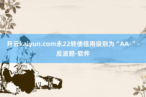 开云kaiyun.com永22转债信用级别为“AA-”-反波胆·软件