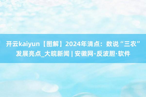开云kaiyun【图解】2024年清点：数说“三农”发展亮点_大皖新闻 | 安徽网-反波胆·软件