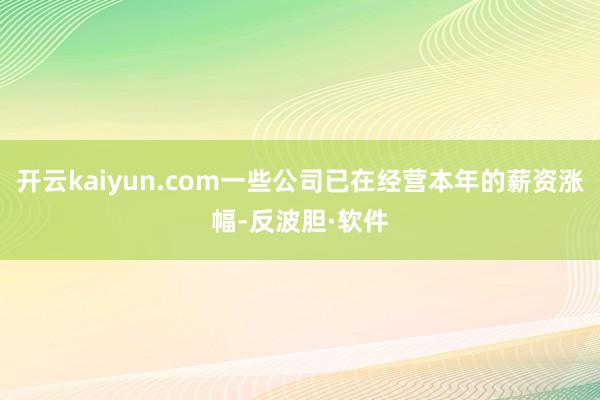 开云kaiyun.com一些公司已在经营本年的薪资涨幅-反波胆·软件