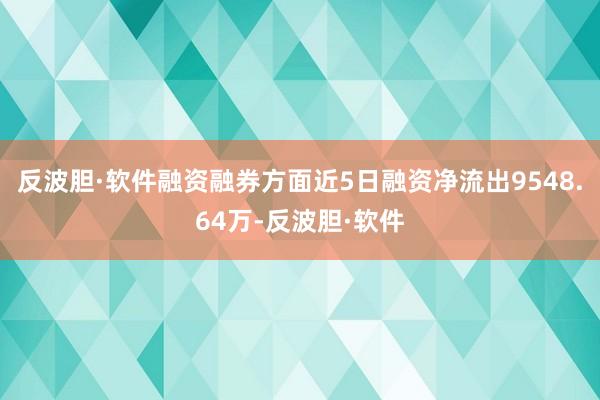 反波胆·软件融资融券方面近5日融资净流出9548.64万-反波胆·软件