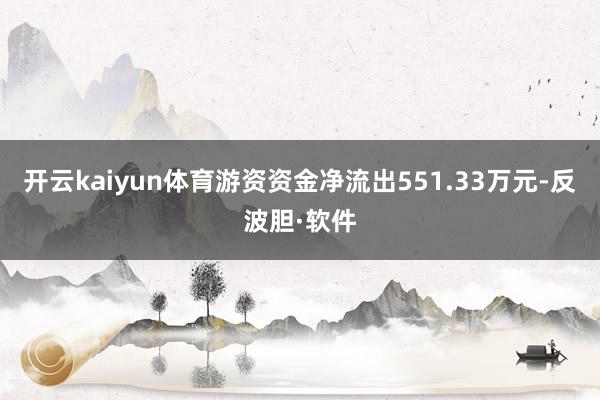 开云kaiyun体育游资资金净流出551.33万元-反波胆·软件