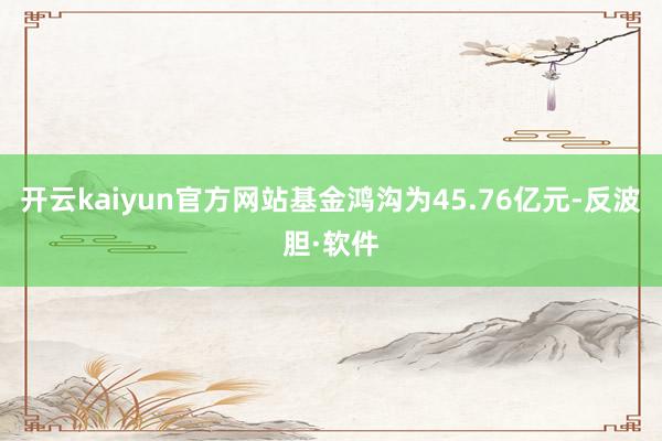 开云kaiyun官方网站基金鸿沟为45.76亿元-反波胆·软件