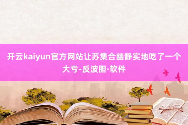 开云kaiyun官方网站让苏集合幽静实地吃了一个大亏-反波胆·软件