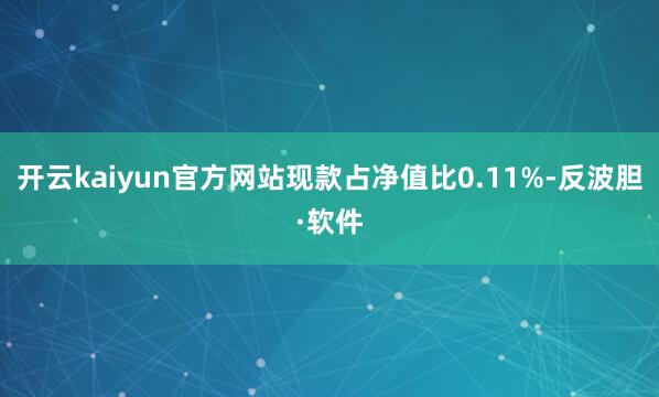开云kaiyun官方网站现款占净值比0.11%-反波胆·软件
