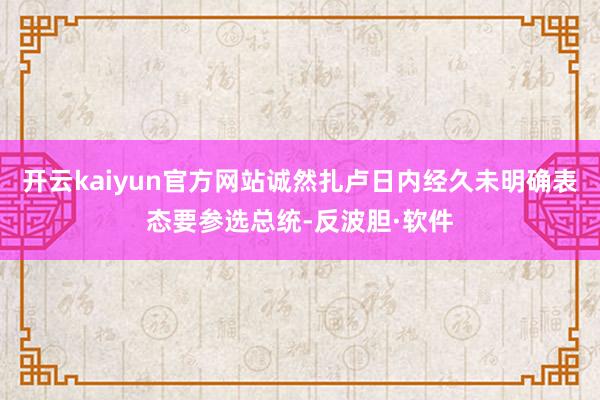 开云kaiyun官方网站诚然扎卢日内经久未明确表态要参选总统-反波胆·软件