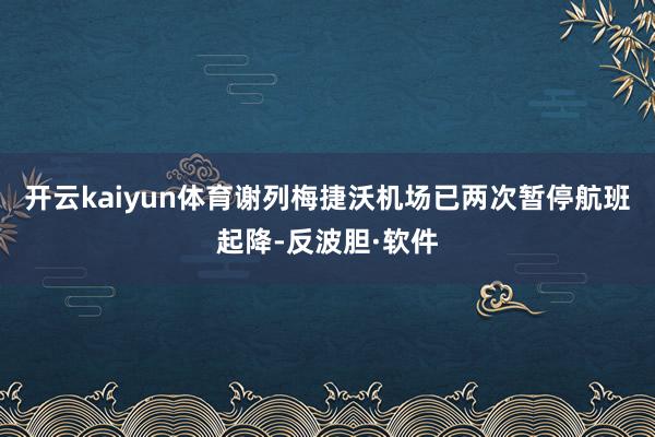 开云kaiyun体育谢列梅捷沃机场已两次暂停航班起降-反波胆·软件