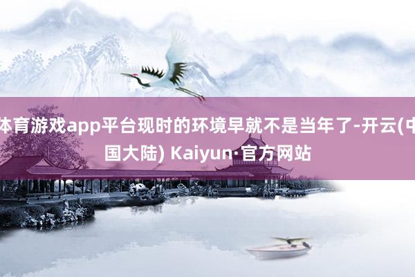 体育游戏app平台现时的环境早就不是当年了-开云(中国大陆) Kaiyun·官方网站