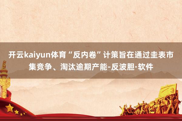 开云kaiyun体育“反内卷”计策旨在通过圭表市集竞争、淘汰逾期产能-反波胆·软件