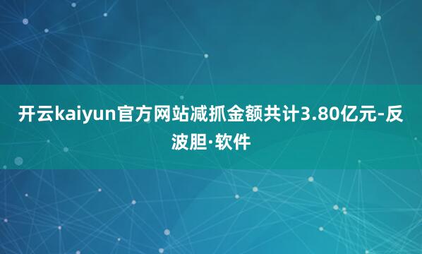 开云kaiyun官方网站减抓金额共计3.80亿元-反波胆·软件