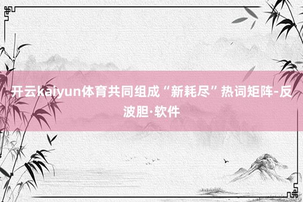 开云kaiyun体育共同组成“新耗尽”热词矩阵-反波胆·软件