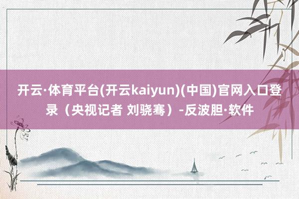 开云·体育平台(开云kaiyun)(中国)官网入口登录（央视记者 刘骁骞）-反波胆·软件