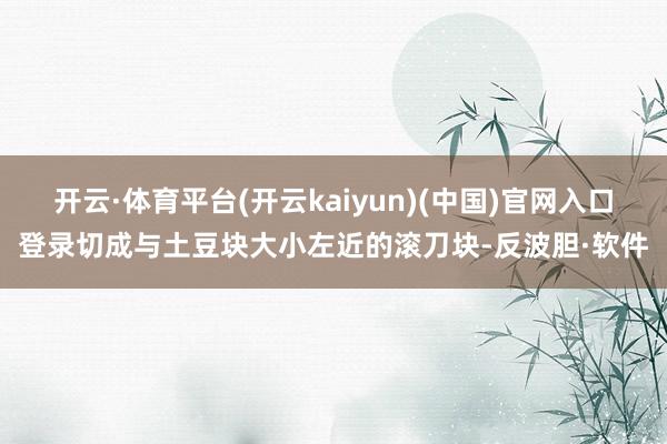 开云·体育平台(开云kaiyun)(中国)官网入口登录切成与土豆块大小左近的滚刀块-反波胆·软件