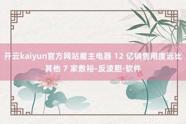 开云kaiyun官方网站雇主电器 12 亿销售用度远比其他 7 家敷裕-反波胆·软件